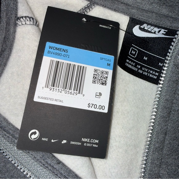 NEW Nike Funnel Sportswear Sweatshirt Women's M Crop LS Half Zip Shinny Logo - Picture 7 of 10